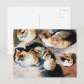 Katzenstudien (Studie van een kat) 1909 Feestdagenkaart (Voorkant / Achterkant)
