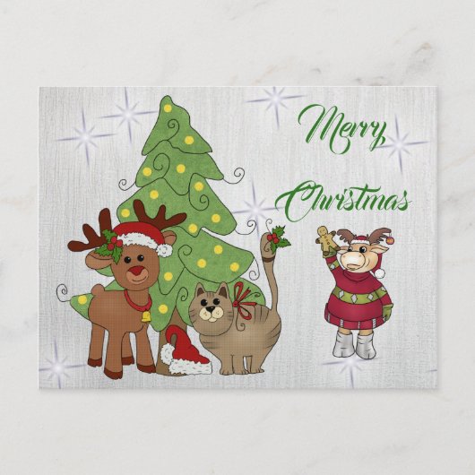 Katzenweihnachten Briefkaart (Voorkant)