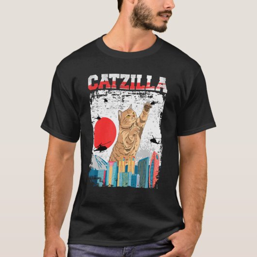 katzilla katretro kat t-shirt (Voorkant)