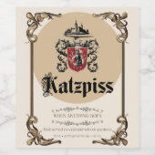 Katzpiss – Duits parodie  wijnlabel Wijn Etiket (Enkel label)