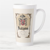 Katzpiss – Duits parodielabel Wijnlabel Latte Cup Latte Mok (Rechts)