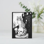 katzwart-wit Maine Coon Halloween briefkaart (Staand voorkant)