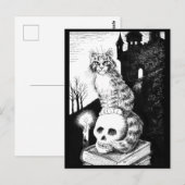 katzwart-wit Maine Coon Halloween briefkaart (Voorkant / Achterkant)