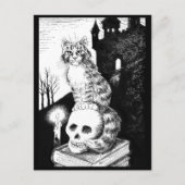 katzwart-wit Maine Coon Halloween briefkaart (Voorkant)