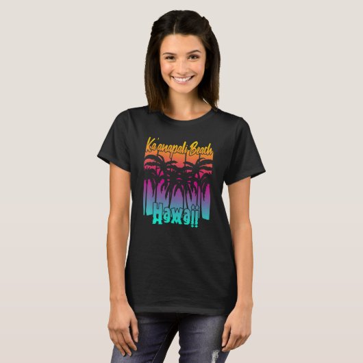 Kau2019anapali Beach Hawaii 1 T-shirt (Voorkant volledig)