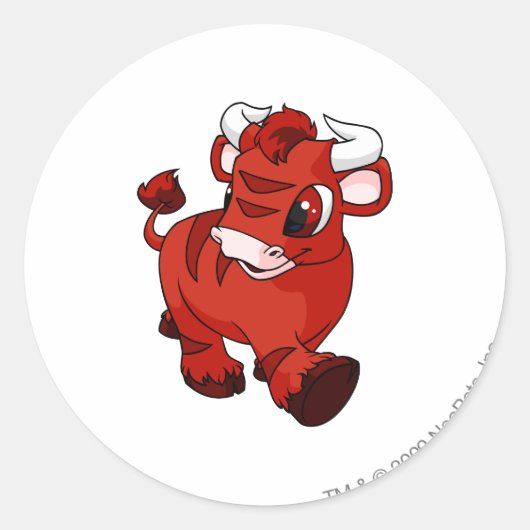 Kau Red Ronde Sticker (Voorkant)