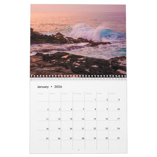 Kaua"i, Afbeeldingen van het Paradijs, Schilderach Kalender (Jan 2026)