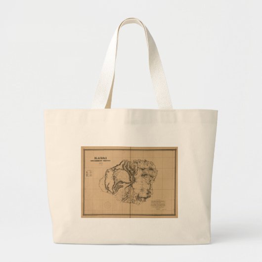 Kauai, 1878,  Hawaii Map Grote Tote Bag (Voorkant)