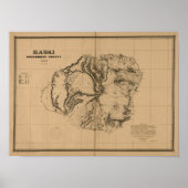 Kauai, 1878,  Hawaii Map Poster (Voorkant)