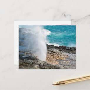 Kauai Aqua Oceaan Spuitende Hoorn Poipu  Briefkaart