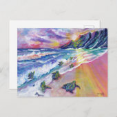 Kauai Baby Zee Schildpadden bij het strand Hawaii Briefkaart (Voorkant / Achterkant)