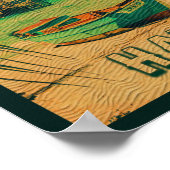 Kauai Beach Hawaii Retro Palm Trees 60s Souvenirs Poster (Hoek)