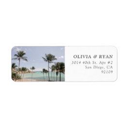 Kauai Beach Palm Tree Retouradres Labels