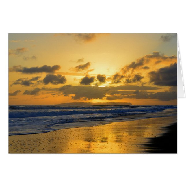 Kauai Beach Sunset, Niihau aan de Horizon (Voorkant Horizontaal)