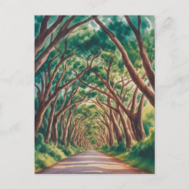 Kauai-boomtunnel aquarel briefkaart
