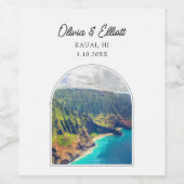 Kauai Bruiloft Wijn Label Etiket (Enkel label)