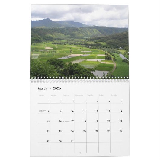 Kaua'i Calendar Kalender (Mar 2026)