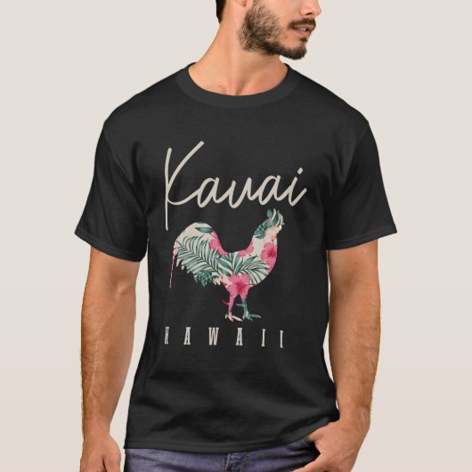Kauai Chicken Hawaii Hibiscus Hawaïaanse Eilanden T-shirt (Voorkant)