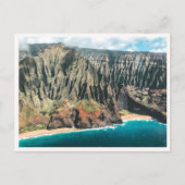 Kauai Coastline Aerial Na Pali Mountains Blank Briefkaart (Voorkant)