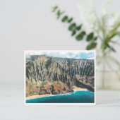 Kauai Coastline Aerial Na Pali Mountains Blank Briefkaart (Staand voorkant)