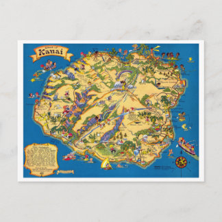 Kauai Funny Map Briefkaart