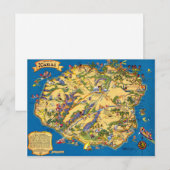 Kauai Funny  Map Briefkaart (Voorkant / Achterkant)