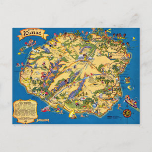 Kauai Funny  Map Briefkaart