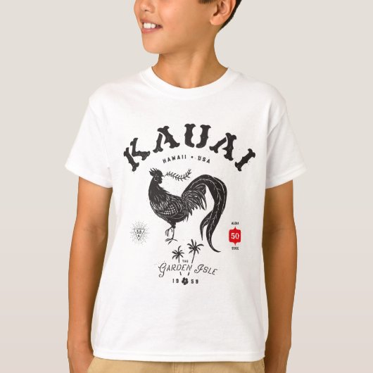  Kauai Garden Isle Aloha State met Chicken T-shirt (Voorkant)