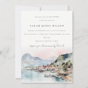 Kauai Hawaï Aquarel Landschap Baby Shower Kaart
