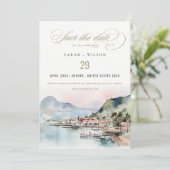 Kauai Hawaï Aquarel Landschap Bruiloft Save The Date (Staand voorkant)