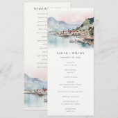 Kauai Hawaï Aquarel Landschap Trouwprogramma Kaart (Voorkant / Achterkant)