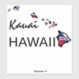 KAUAI - HAWAÏ EILANDEN HI Vlag BLK Sticker