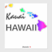 KAUAI - HAWAÏ EILANDEN NEON REGENBOOG STICKER (Vel)