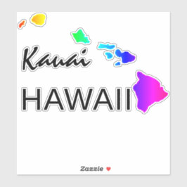 KAUAI - HAWAÏ EILANDEN NEON REGENBOOG STICKER