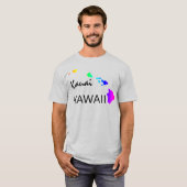 KAUAI - HAWAÏ EILANDEN NEON REGENBOOG T-SHIRT (Voorkant volledig)