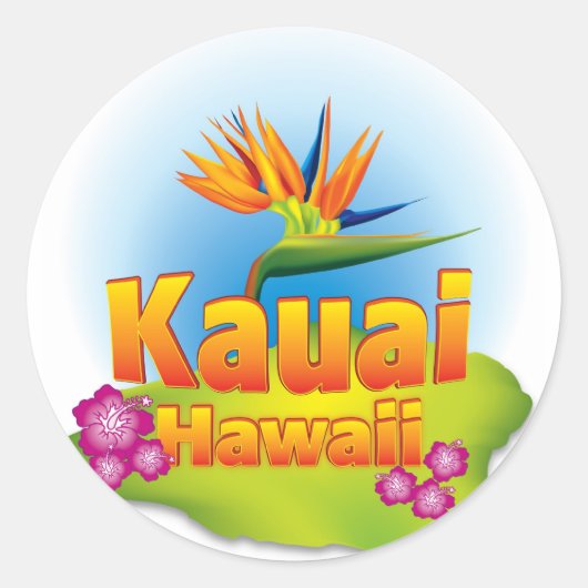 Kauai, Hawaï Ontwerp Ronde Sticker (Voorkant)