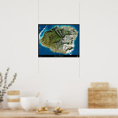 Kauai, Hawaï satellietposter Poster (Keuken)