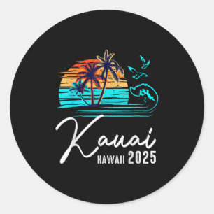Kauai Hawaii 2025 Zomervakantie Matching Family Ronde Sticker