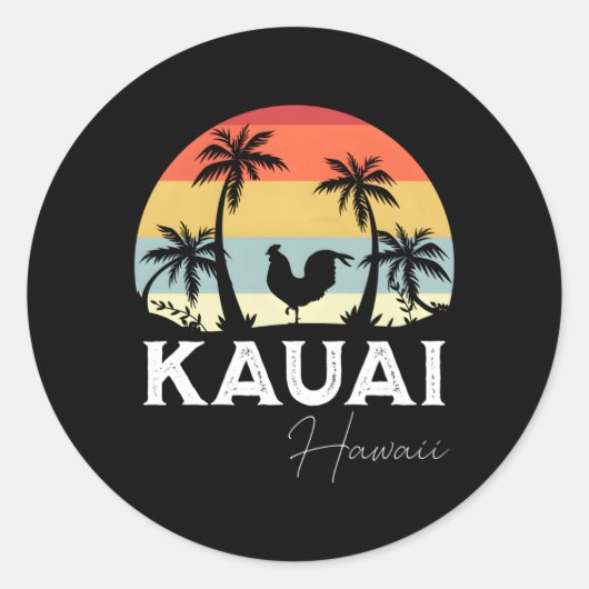 Kauai Hawaii Chicken Ronde Sticker (Voorkant)
