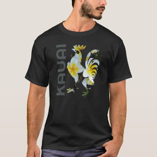 Kauai Hawaii Chicken Rooster Flower  Tropic T-shirt