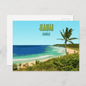 Kauai Hawaii Coast Beach Vintage Briefkaart (Voorkant / Achterkant)