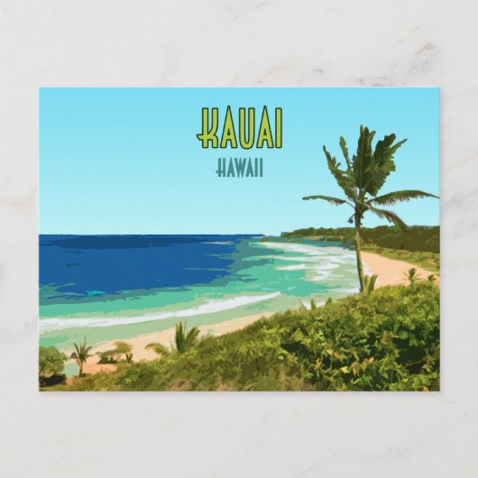 Kauai Hawaii Coast Beach Vintage Briefkaart (Voorkant)