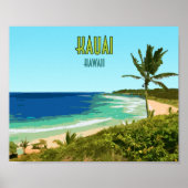 Kauai Hawaii Coast Beach Vintage Poster (Voorkant)