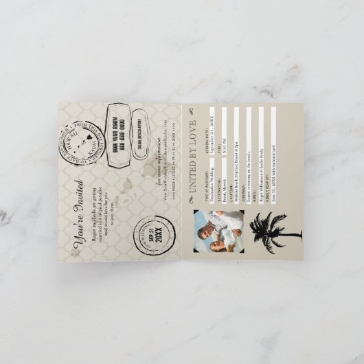 Kauai Hawaii Cream and Black Wedding Passport (Binnen)