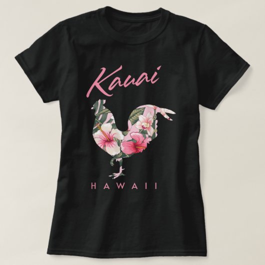 Kauai Hawaii Flower Hibiscus Chicken Lover Souveni T-shirt (Design voorkant)