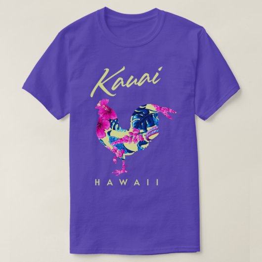 Kauai Hawaii Flower Hibiscus Chicken Lover Souveni T-shirt (Design voorkant)