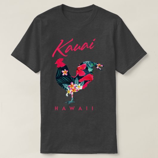Kauai Hawaii Flower Hibiscus Chicken Lover Souveni T-shirt (Design voorkant)