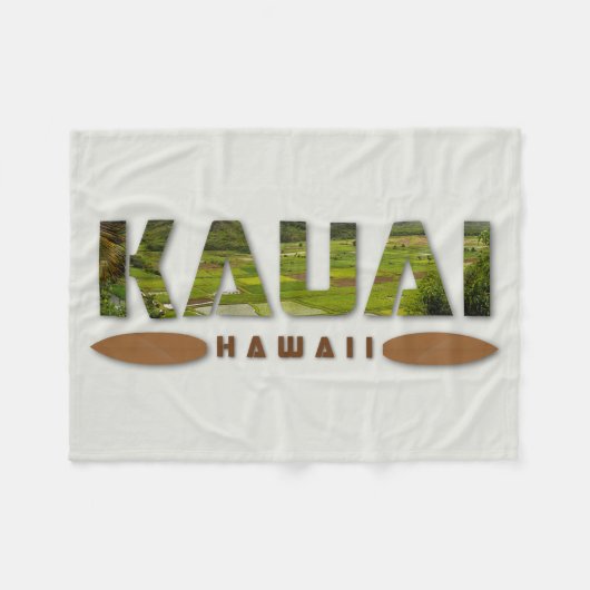Kauai Hawaii Fototekst: Home Decor Fleece Deken (Voorkant (Horizontaal))