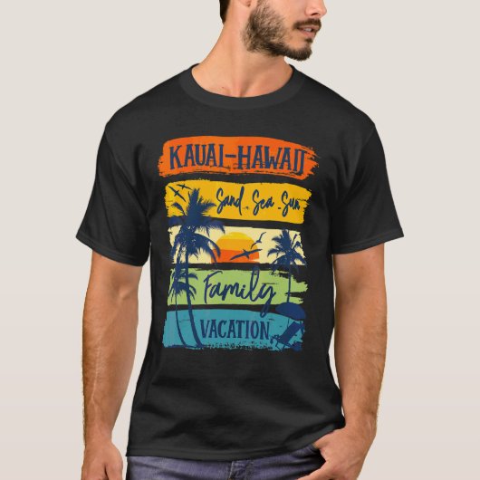 Kauai Hawaii Hawaiian Vacation 2022 Matching Fami T-shirt (Voorkant)