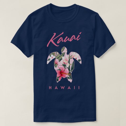 Kauai Hawaii Hibiscus Flower Zee Turtle TShirt 2 (Design voorkant)